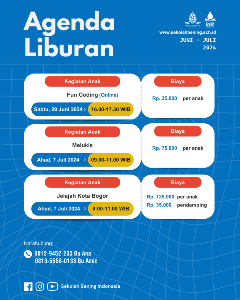 Agenda Liburan Anak 2024